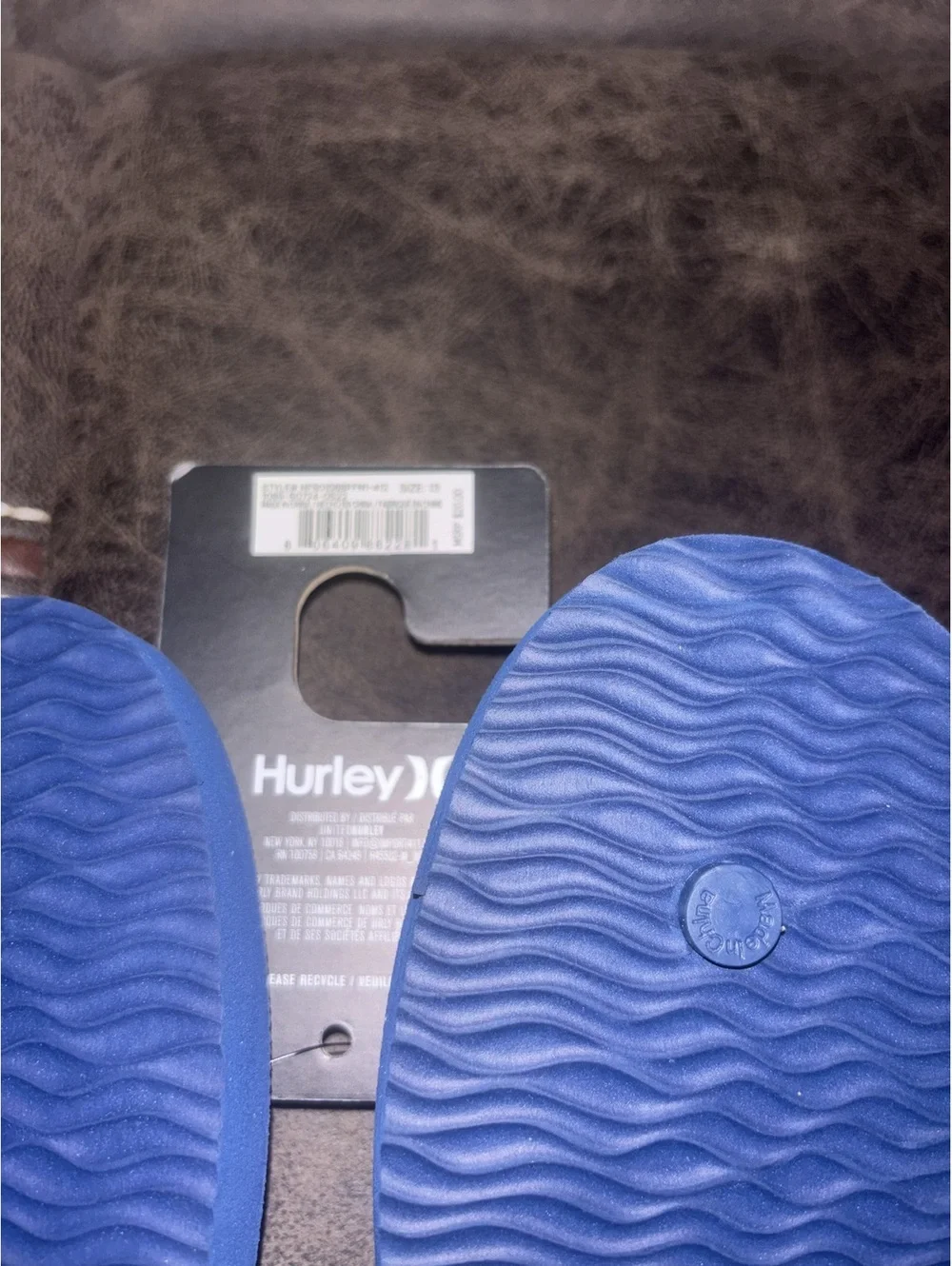 Hurley Flip Flops Mens Size 13 Navy Blue Sandals Beach Pool Thong NWT